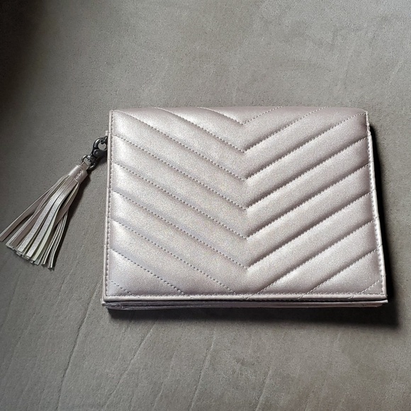 Neiman Marcus Handbags - Neiman Marcus Faux Leather Metallic Clutch